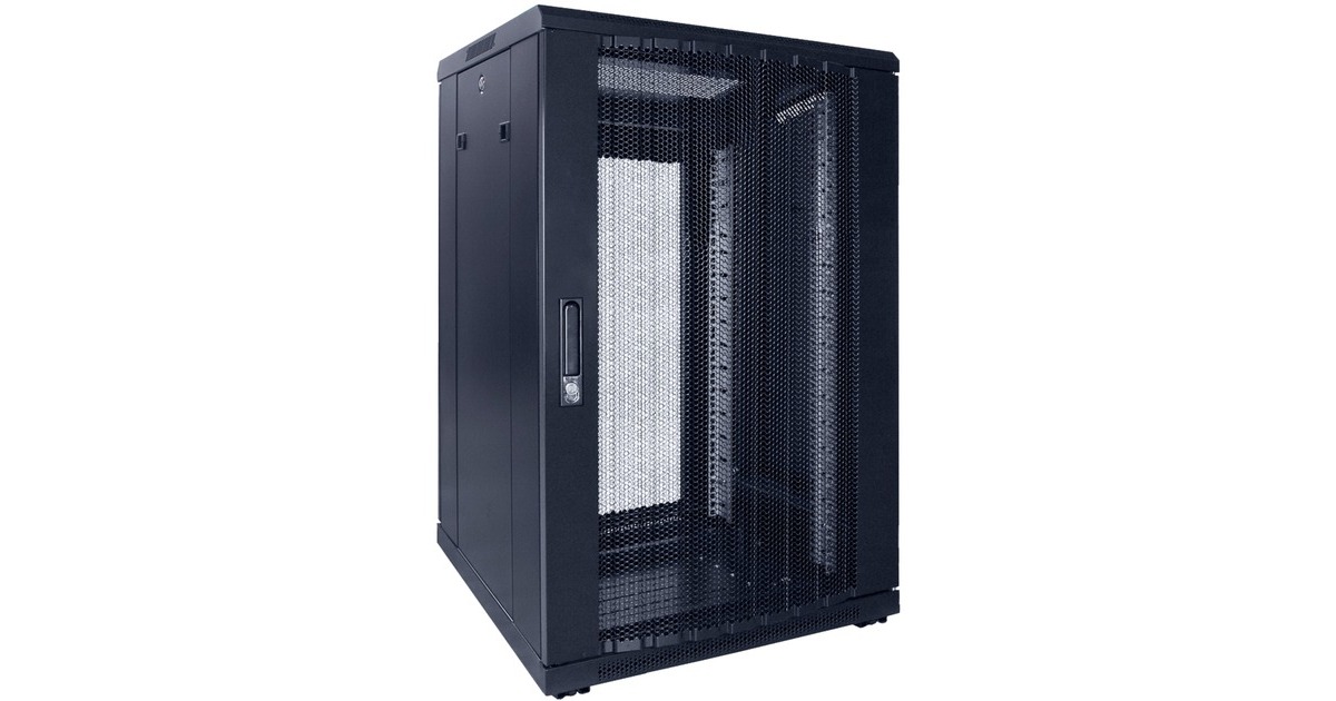 DSI18U serverkast met geperforeerde deur - DS6618PP server rack  (Zwart, 600 x 600 x 1000mm)