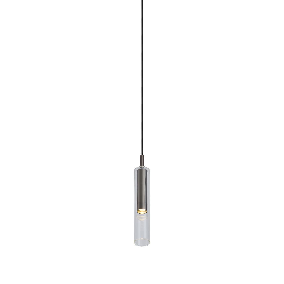 Moderne spot gunmetal met helder glas voor railsysteem 1-fase - Slimline Loyce