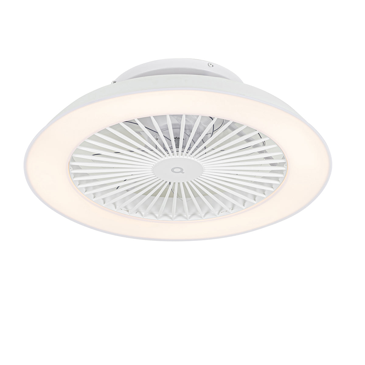 QAZQA Smart plafondventilator wit 59.5cm incl. LED dimbaar met