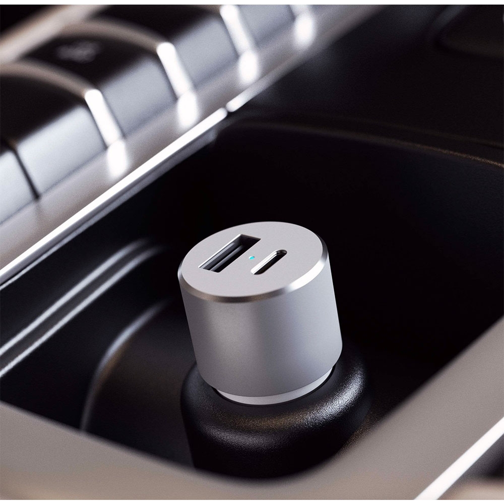 USB / USB C Auto KFZ Ladegerät 72W Power Delivery (ST-TCPDCCS) - Weiss / Silber