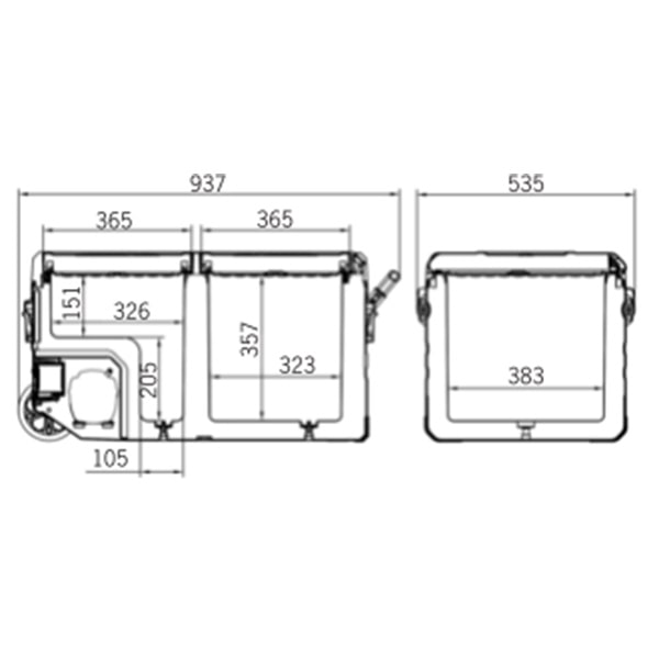 Glacière DUALCOOLER 72L Carbest