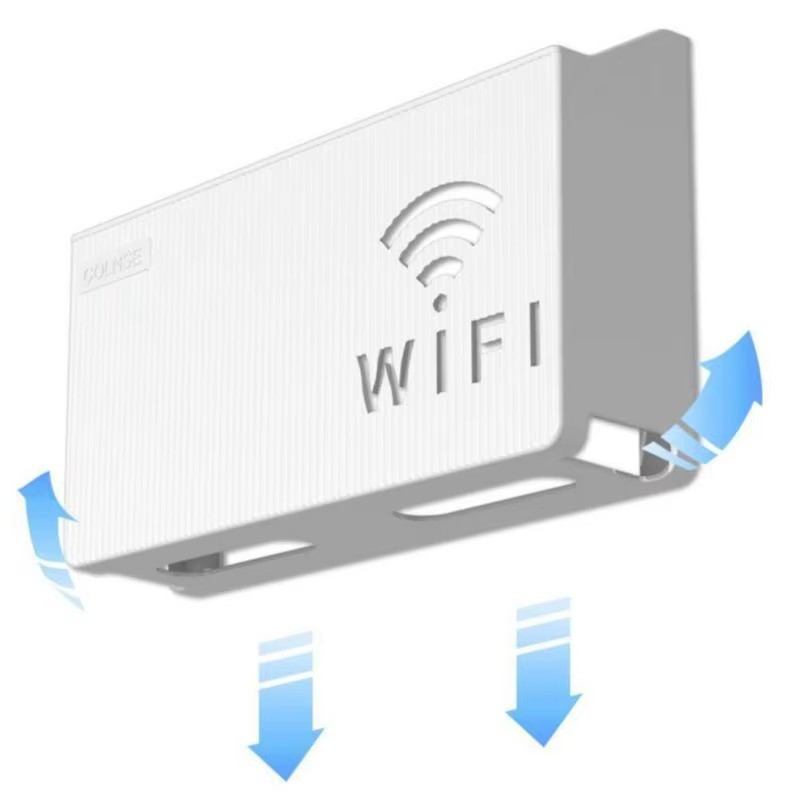 (243x145mm) WLAN Router Wand Halterung Schlichte Home Deko Wi-Fi Box - Weiss