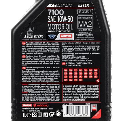Huile moteur Motul 7100 10W50 1L Universel