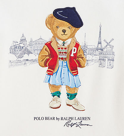 Polo Ralph Lauren Sweatshirt - Deckwash White m. Kuscheltier