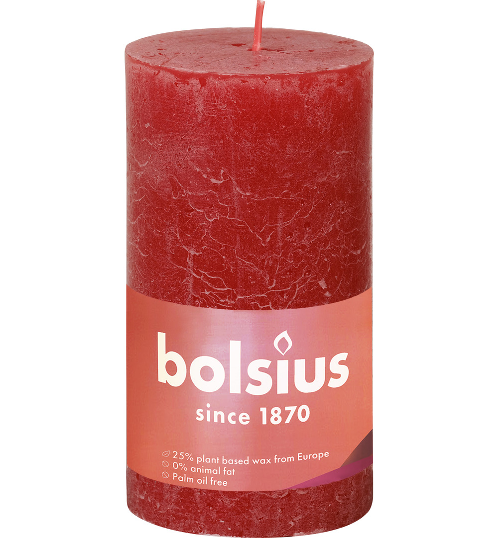 Bolsius Shine Rustiekkaars 130/68 Delicate Red (1 stuk)