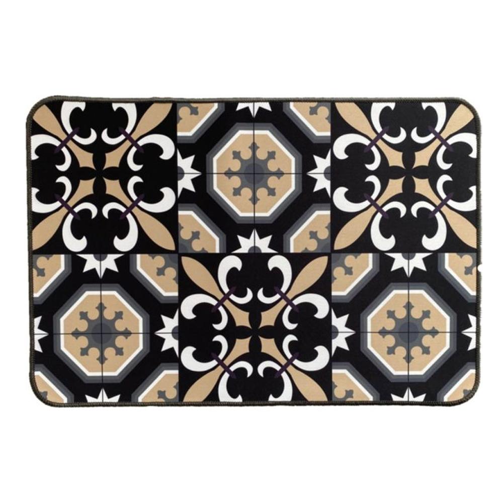 NO MARK Tapis Noir/Jaune à Imprimés 40x60cm Carmen