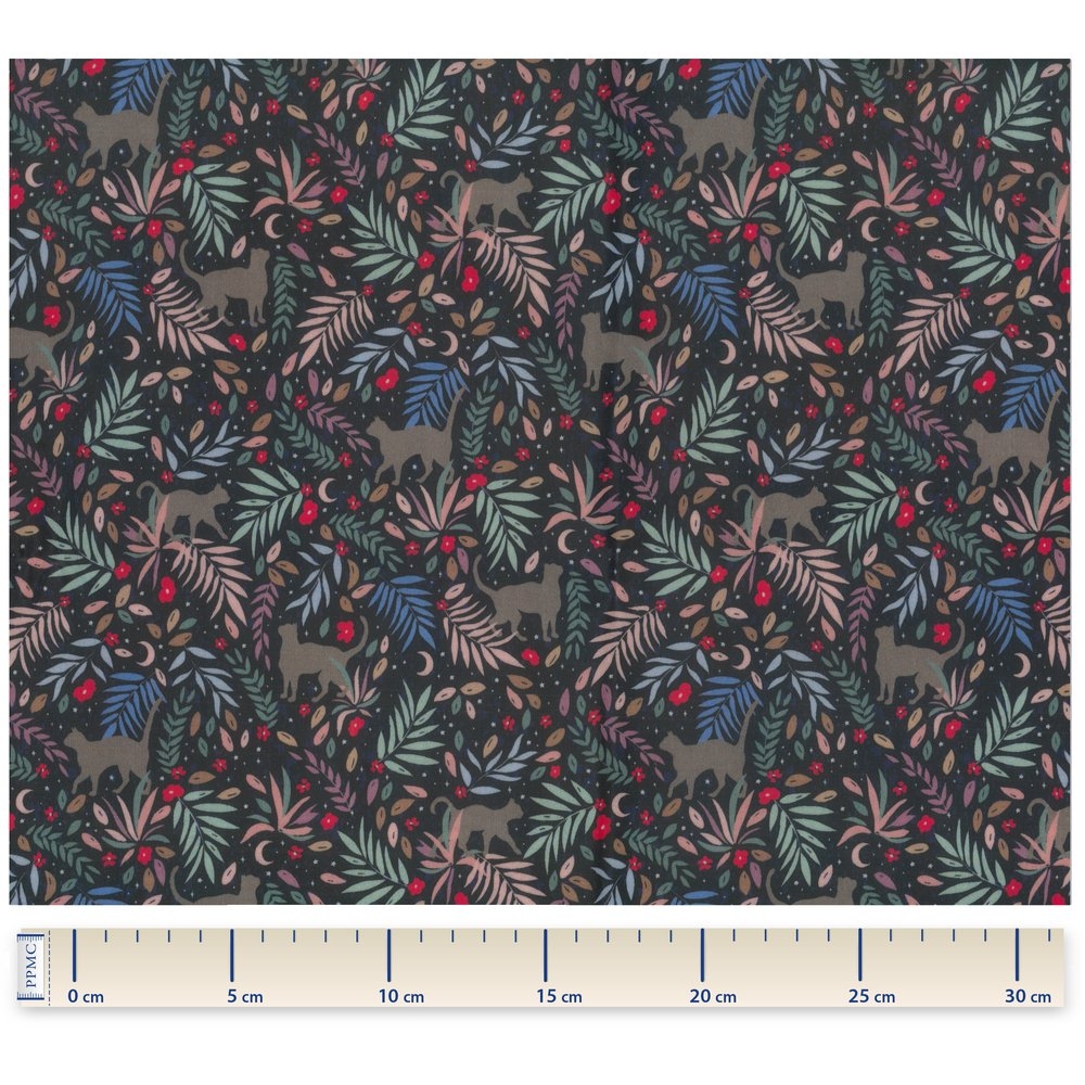 Tissu Enduit Au Mètre Nuit Féline