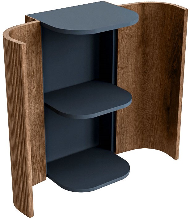 Mondiaz Kurve kolomkast met 2 deuren 45x37.5x80cm walnoot