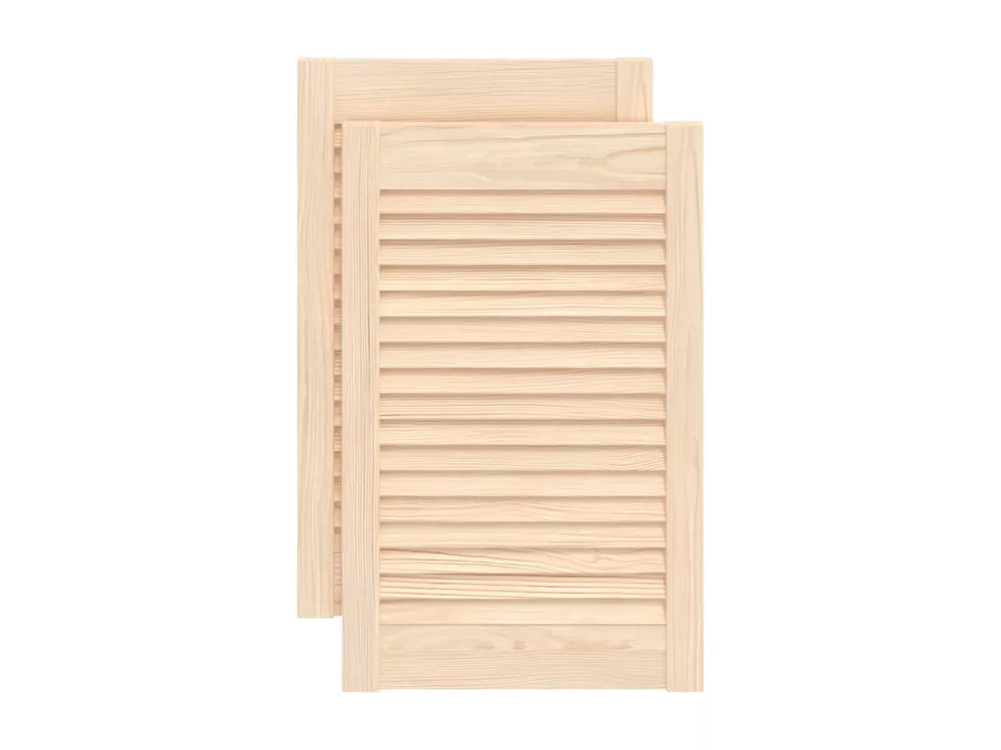 Portes d'armoire à persiennes 2 pcs 61,5x39,4 cm pin massif