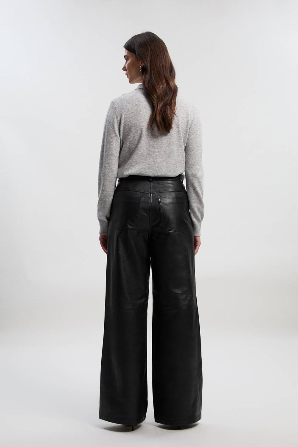 KarenMillen Pantalon Large en Cuir