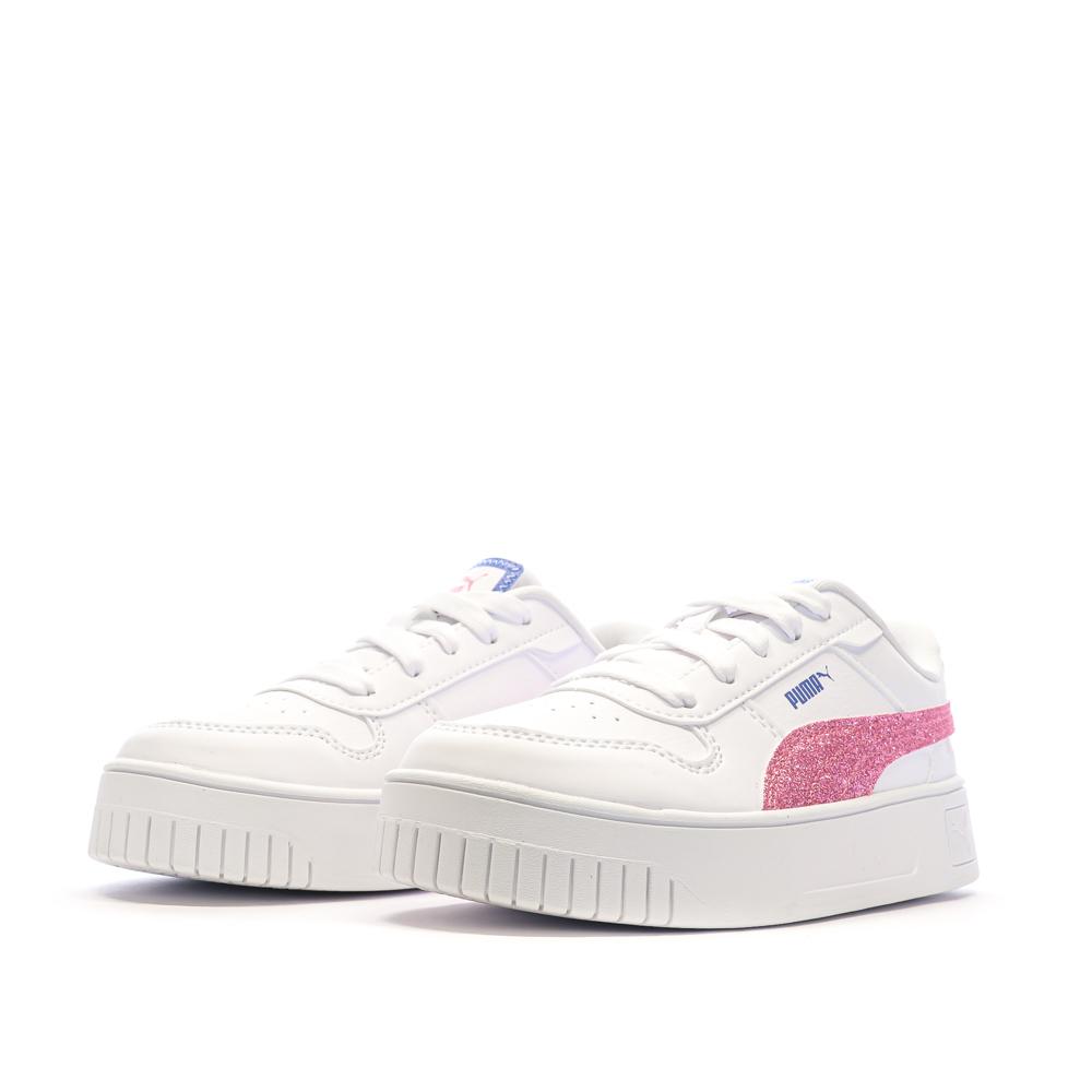 Puma Baskets Blanches/Roses Fille Puma Carina