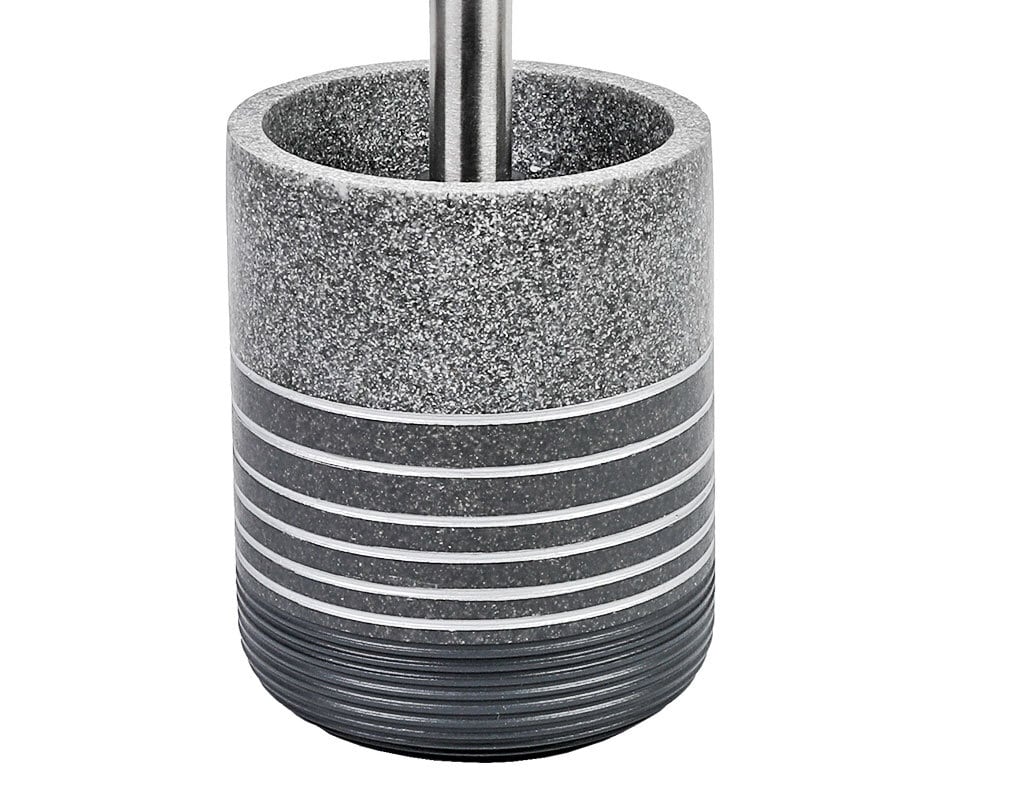 WC-Garnitur Salta 9x37 cm Anthrazit/Stein-Optik Polyresin