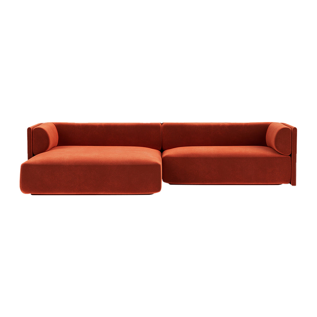 FÃST Bolster Hoekbank met Chaise Longue - Royal / Saffron