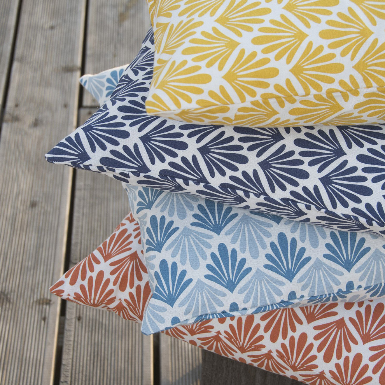 Febronie Housse de coussin d'extérieur Peacock bleu marine - 50x50 cm