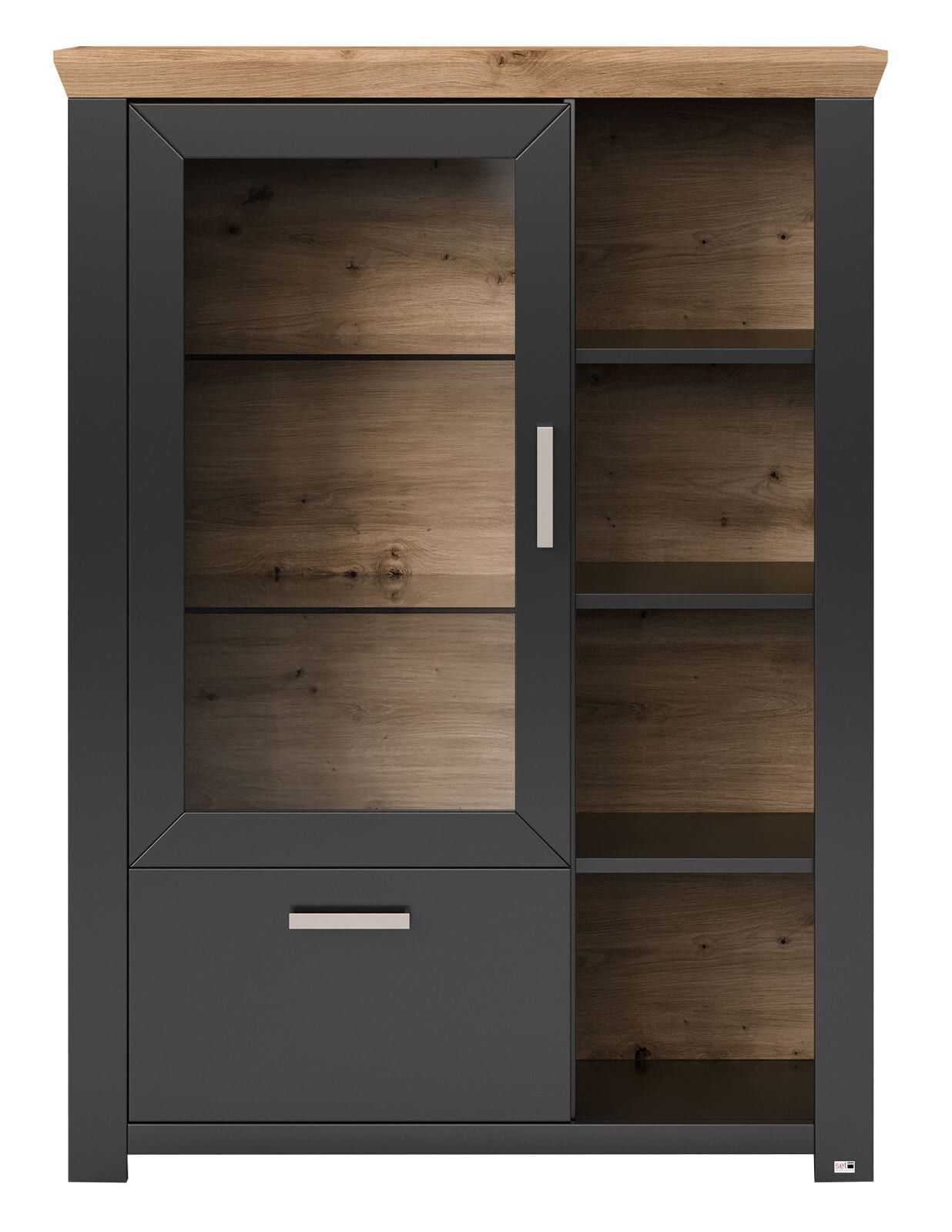 set one by Musterring Highboard YORK 13 anthrazit /Eiche Artisan