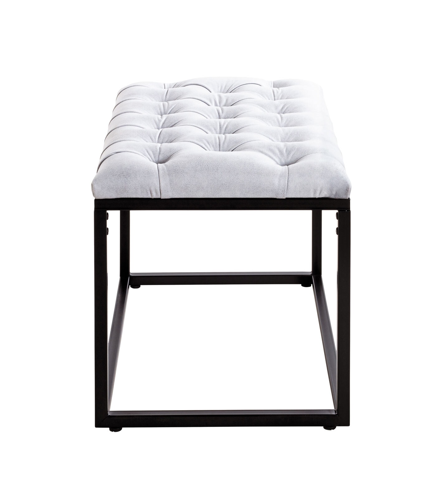 Hocker 60 x 45 cm Schwarz/ Grau