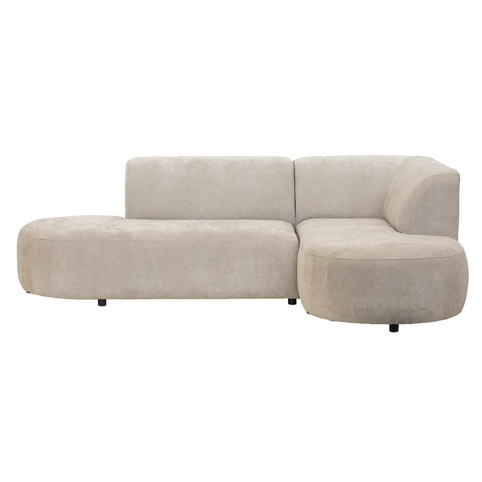 Hoekbank Luna rechts - stof Rebel - beige
