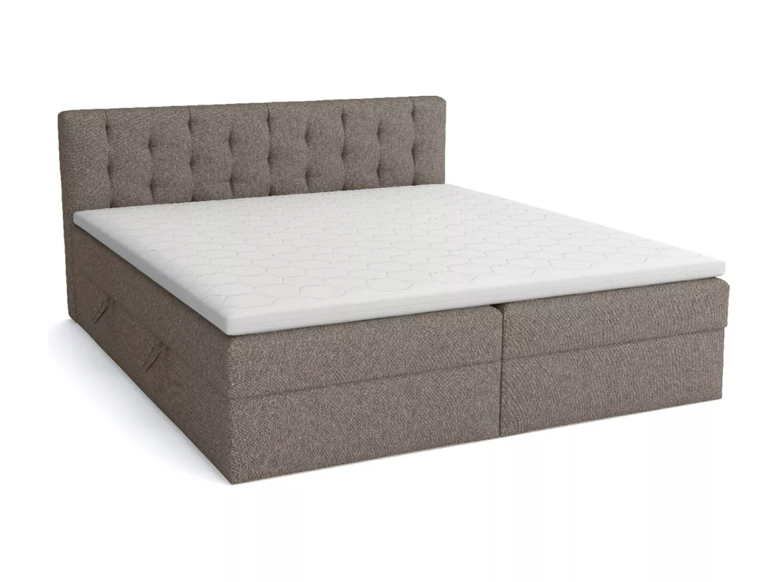 LIT BOXSPRING avec surmatelas Merano 140x200 cm, gris foncé