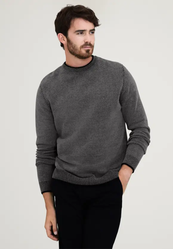 Softer Strickpullover - lead grey melange