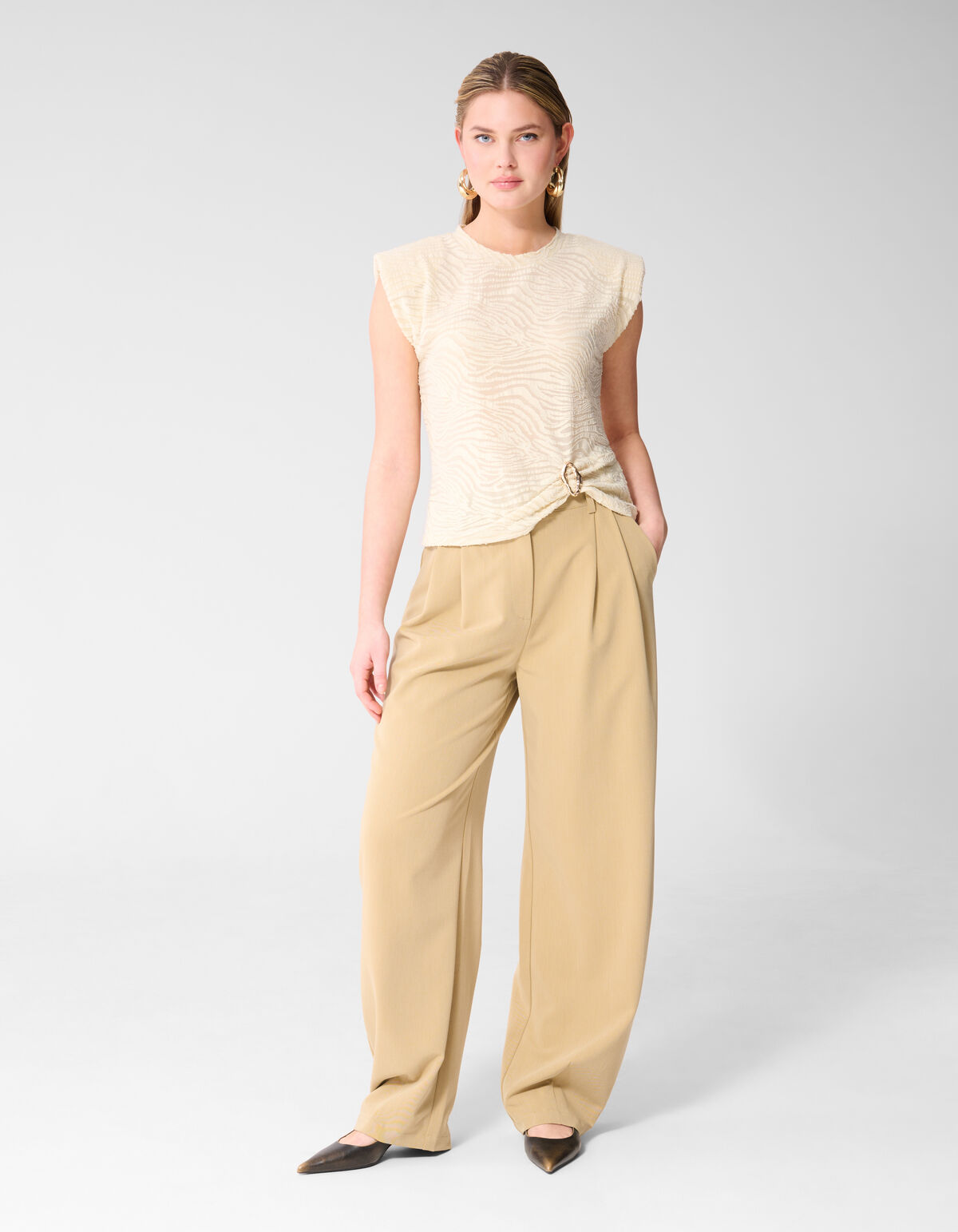 Zebra Organic Top Gebroken Wit