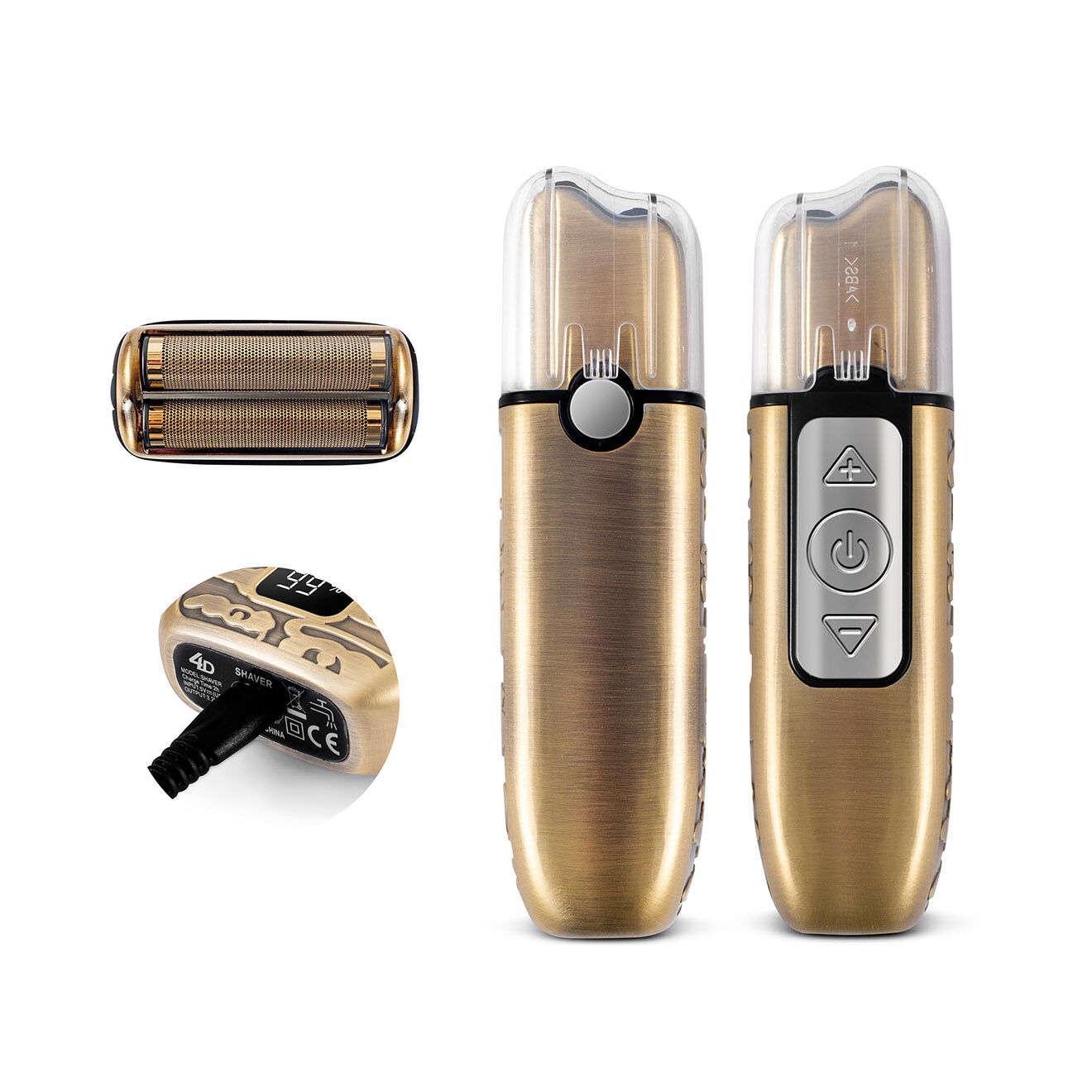 Becker Shaves & Trims Kit de tondeuse et rasoir sans fil avec trousse barber lab2 doré