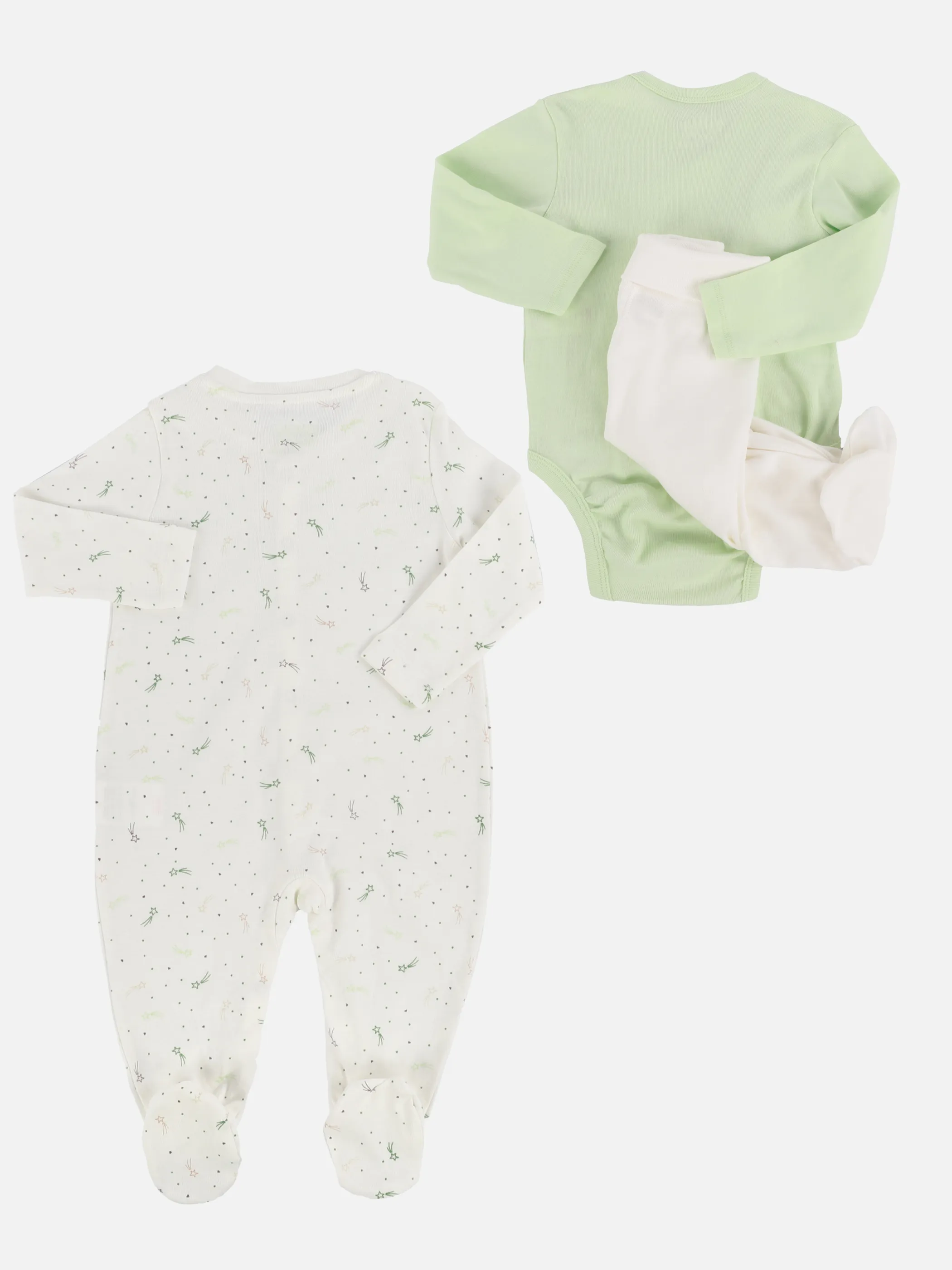 Baby Strampler Set, best. aus Body, Strampler, Hose und Mütze