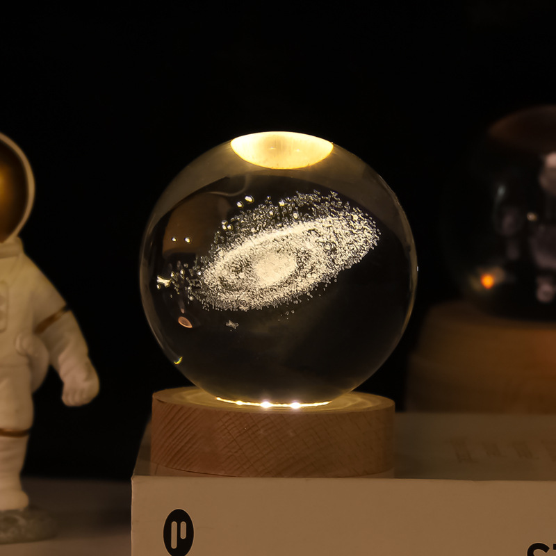 360° LED Kristall Kugel USB Galaxy Nachtlicht Home Dekoration mit Farbwechsel - Milchstrasse