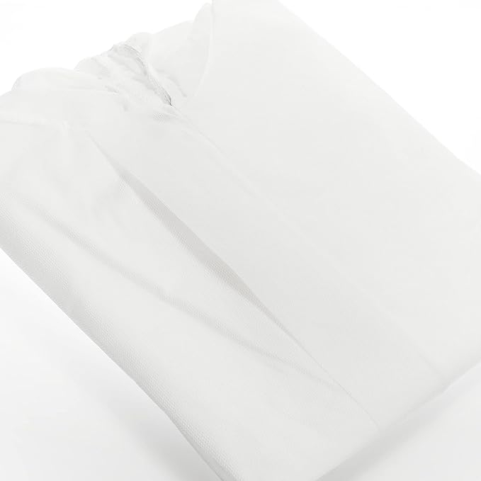 (OneSize) Einweg Overall Schutzanzug Maleranzug Schutzkleidung mit Kapuze   Reissverschluss - Weiss