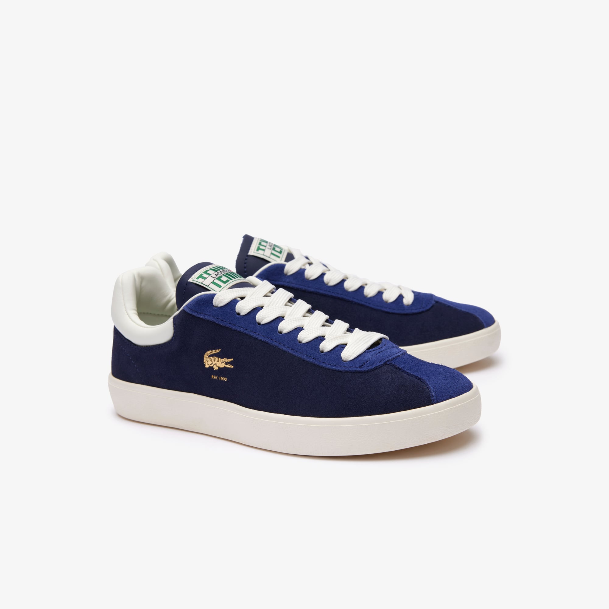 Sneakers Baseshot femme en cuir velours premium Sneakers - Bleu - Lacoste - Femme