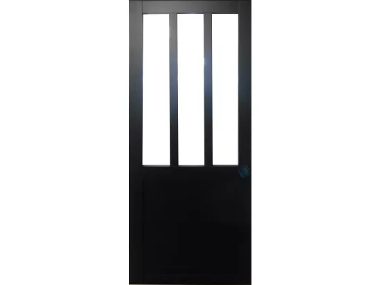 Porte Coulissant Atelier Noir H204 X L83 Et 2 Coquilles Noir Gd Menuiseries