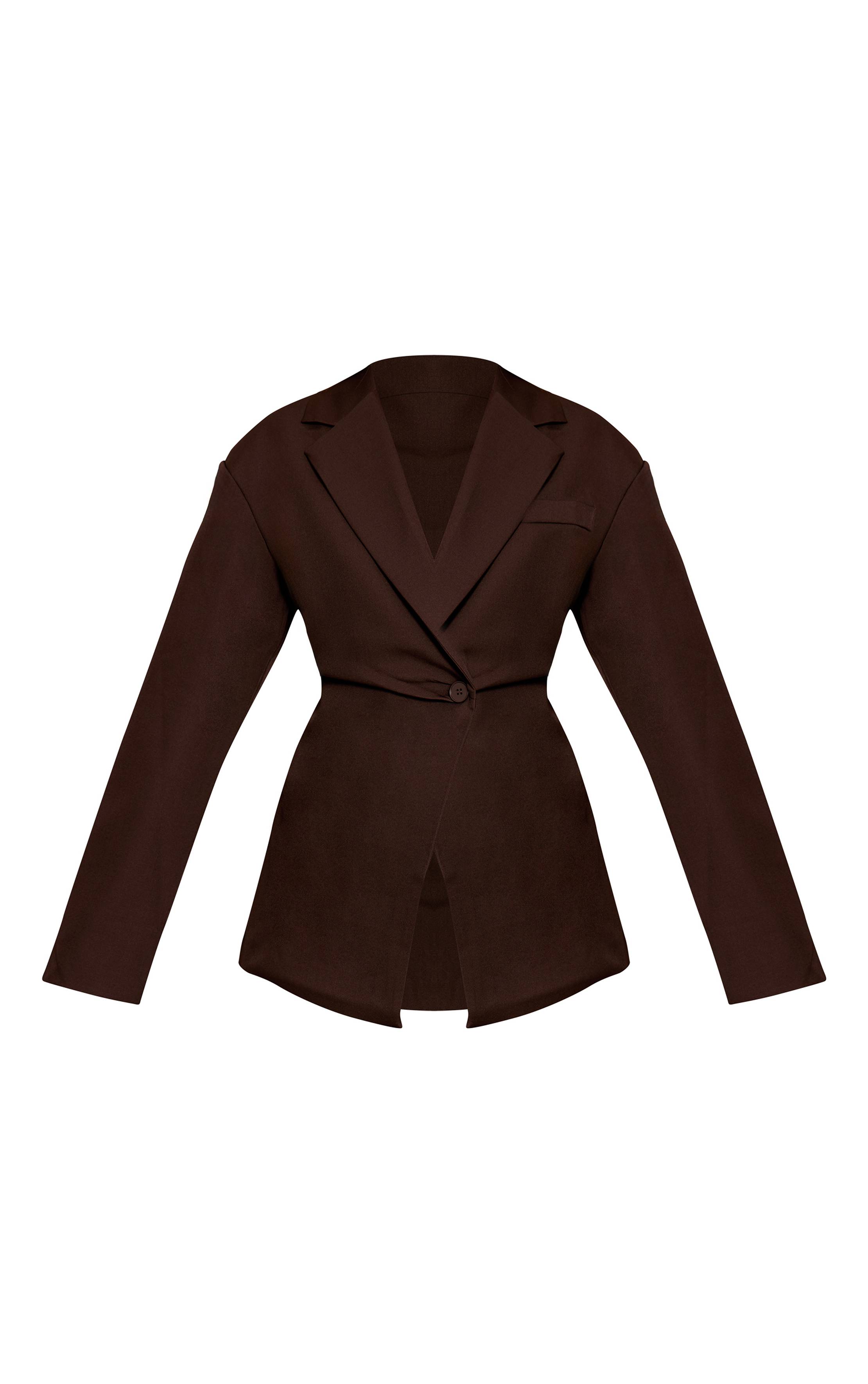 Chocolat Blazer Cintré À Taille Ajustée