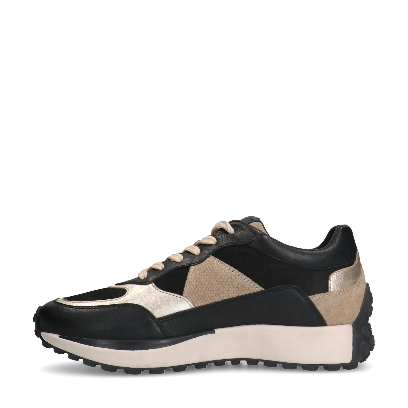 Zwarte leren sneakers met details