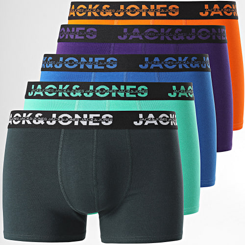 Lot De 5 Boxers Dallas Orange Bleu Roi Vert