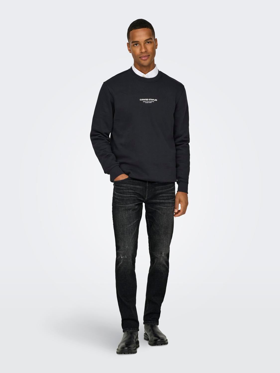 ONSLOOM Niedrige Taille Slim Fit Jeans Washed Black
