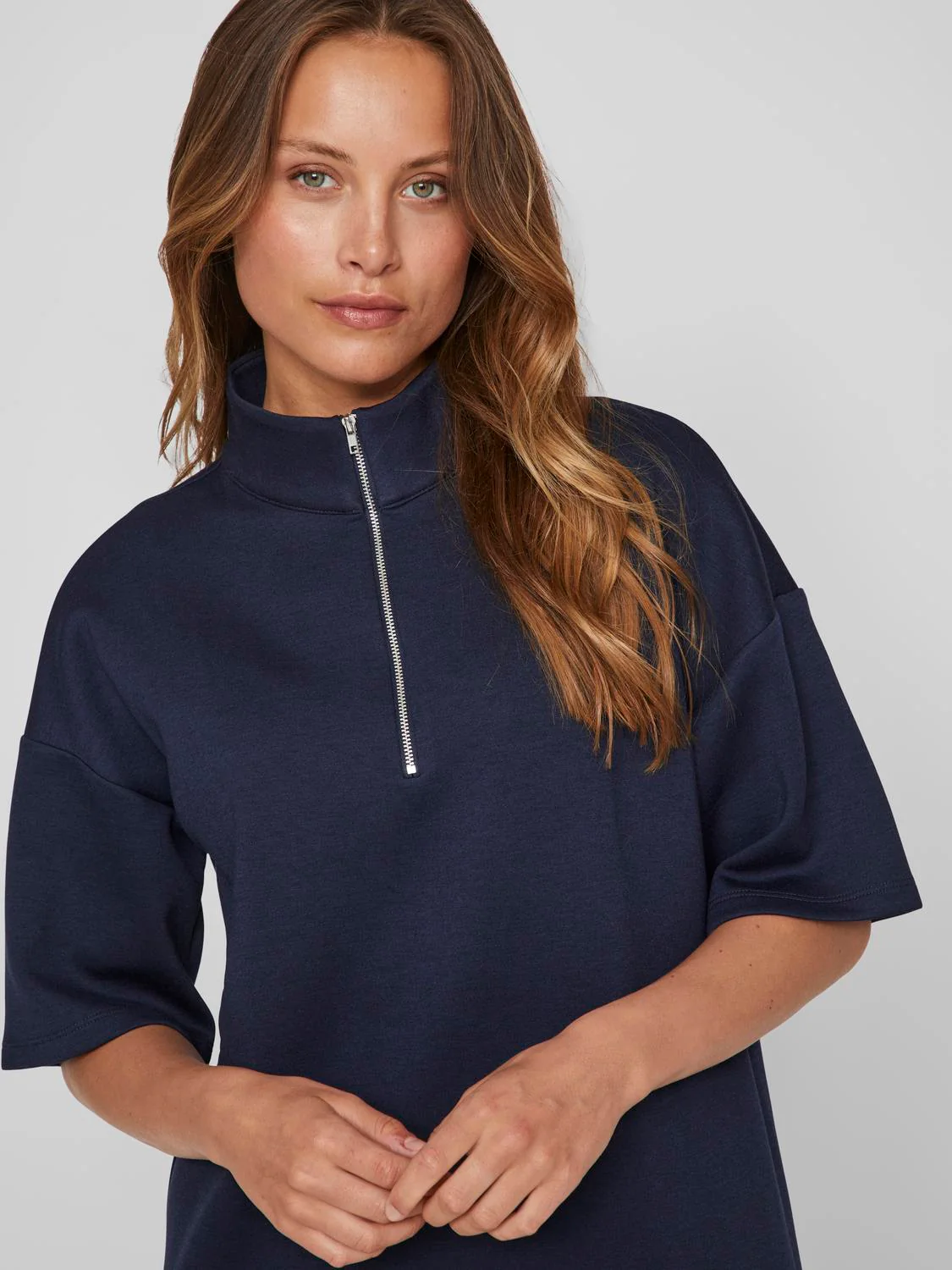 Vila  Visiffi High Neck kort kjole - Navy Blazer
