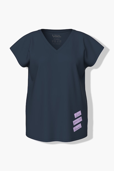 Pyjama, Zweiteiler, Sterne, V-Ausschnitt, Halbarm