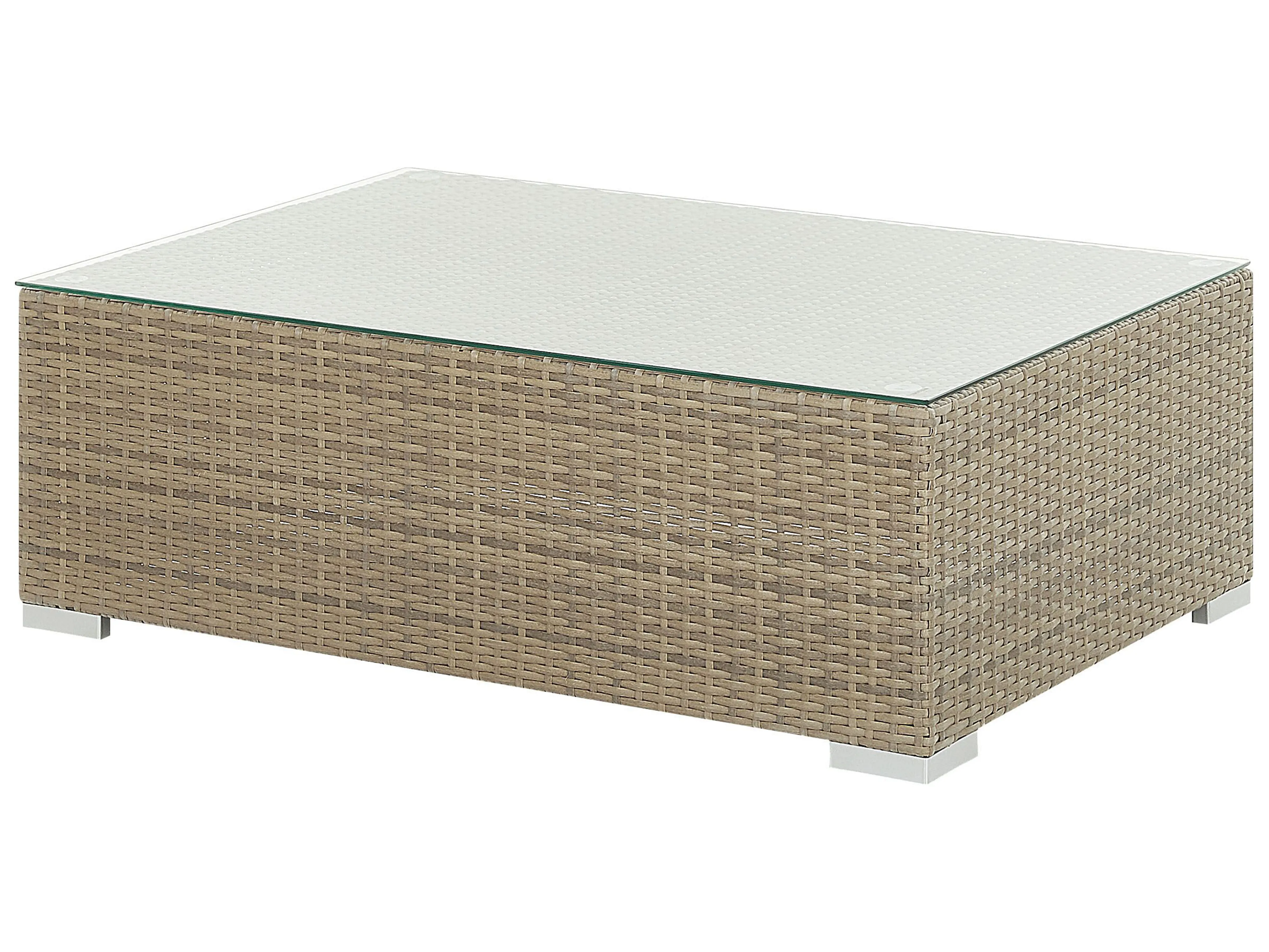 Loungeset met tafel 8-zits MAESTRO modulair PE rotan Lichtbruin