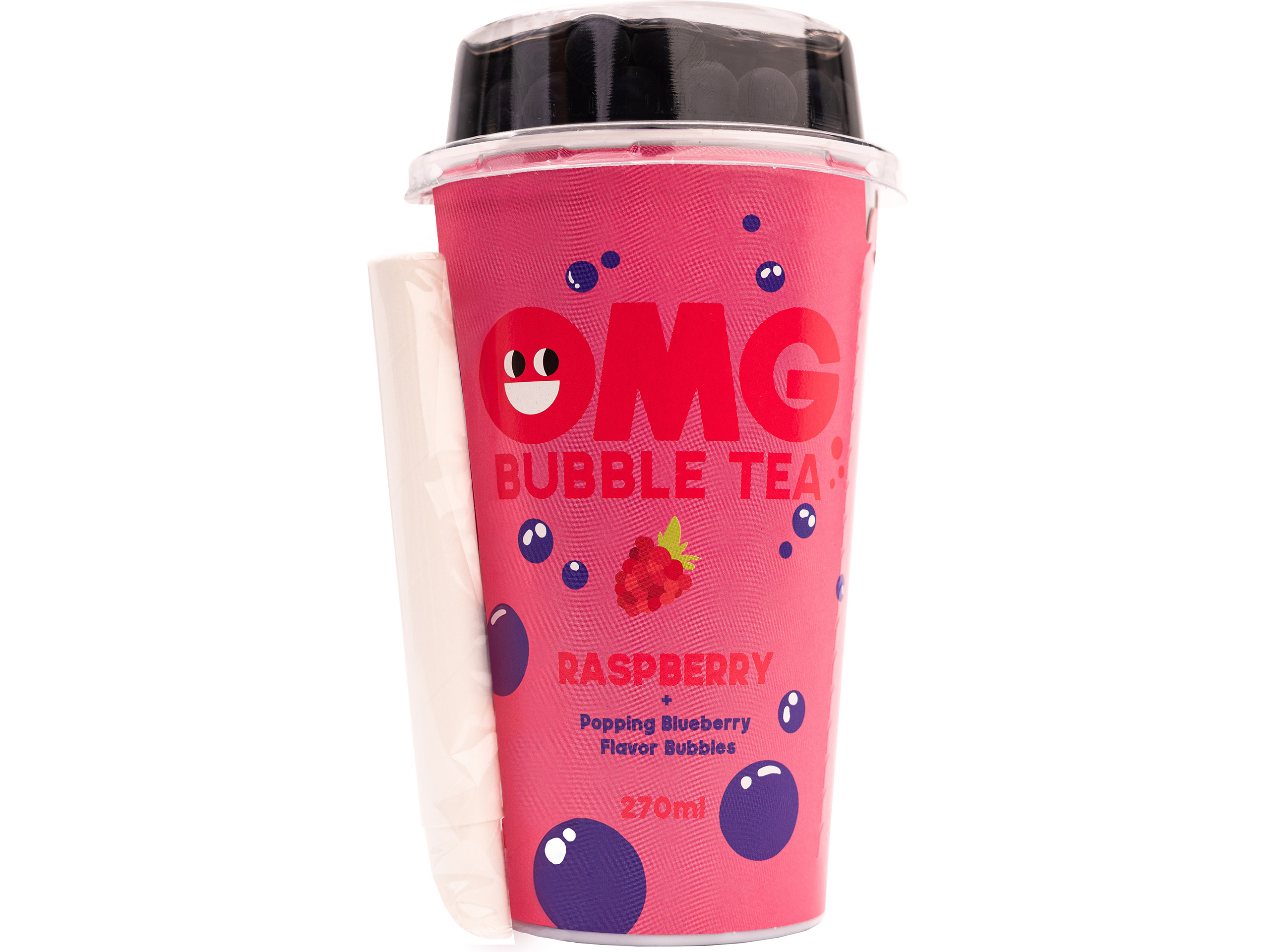 BUBBLE TEA OMG FRAMBOESA COM BOLHAS MIRTILO 0.27L