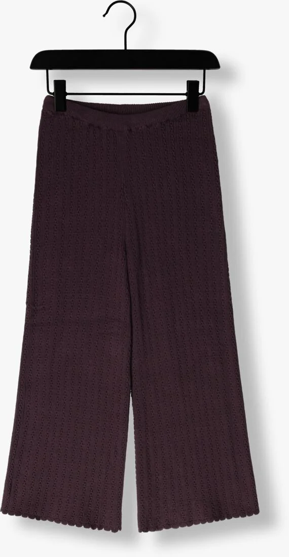 YOUR WISHES paarse your wishes pantalon bar motif knit