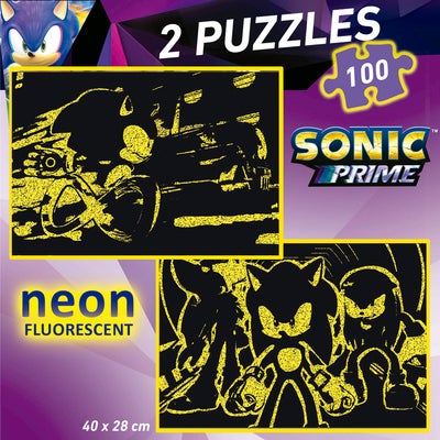 Educa Sonic Prime Puslespill Neon 2x100 Brikker