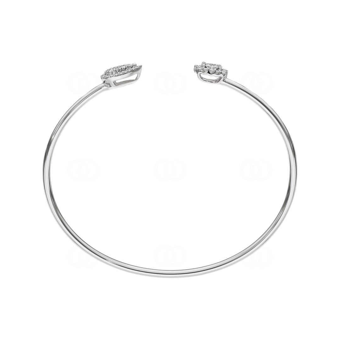 0.50 Karat Diamantarmreif offen 750/18 K Weissgold