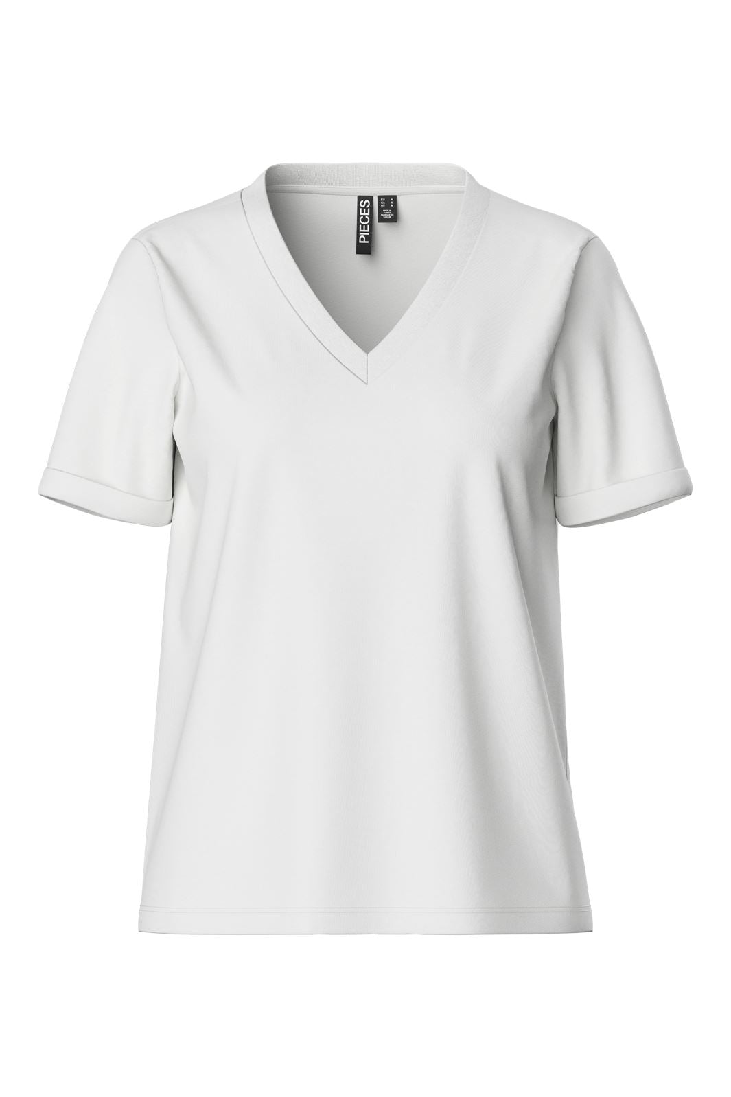 Pieces Pcria Ss V-Neck Solid Tee 3783301 bright white