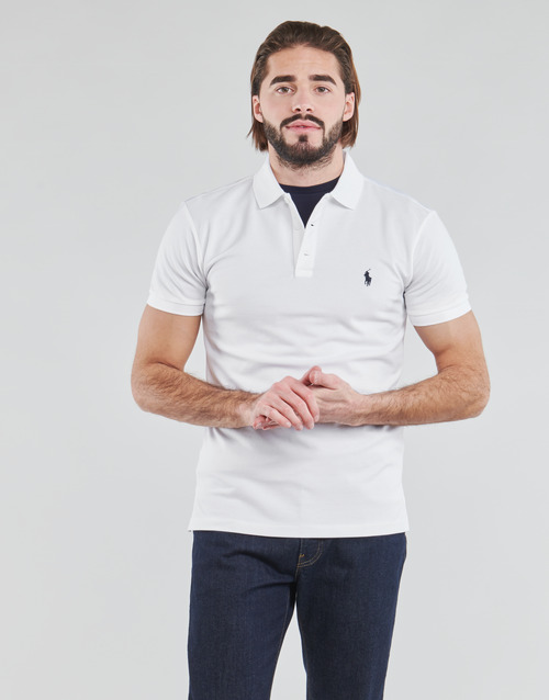 Polo Ralph Lauren - POLO CINTRE SLIM FIT EN COTON STRETCH MESH LOGO PONY PLAYER Blanco