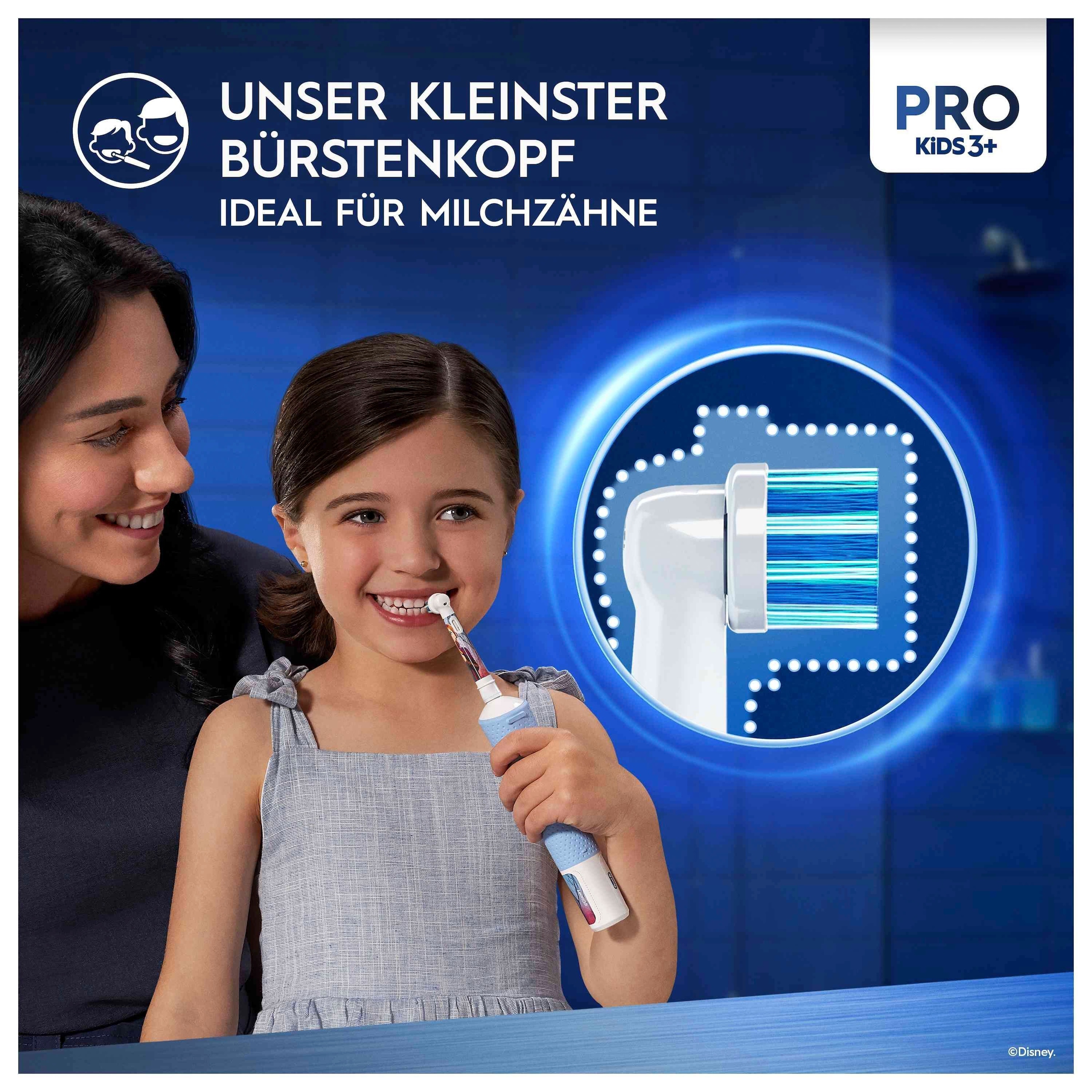 Oral-B Elektrische Zahnbürste »Pro Kids Frozen« 1 Stk. Aufsteckbürsten für Kinder ab 3 Jahren