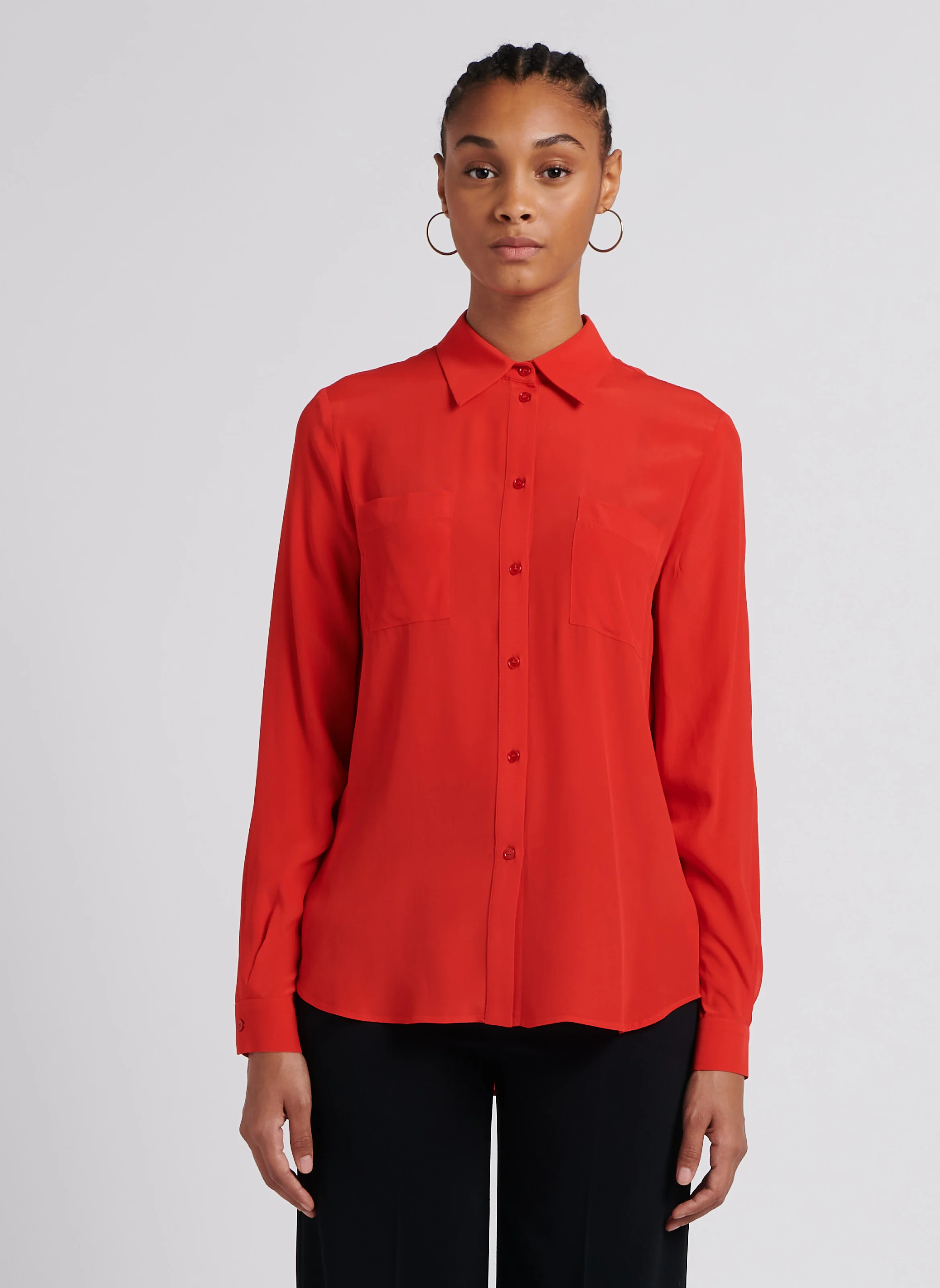NORA - Chemise col classique droite| Multicolore