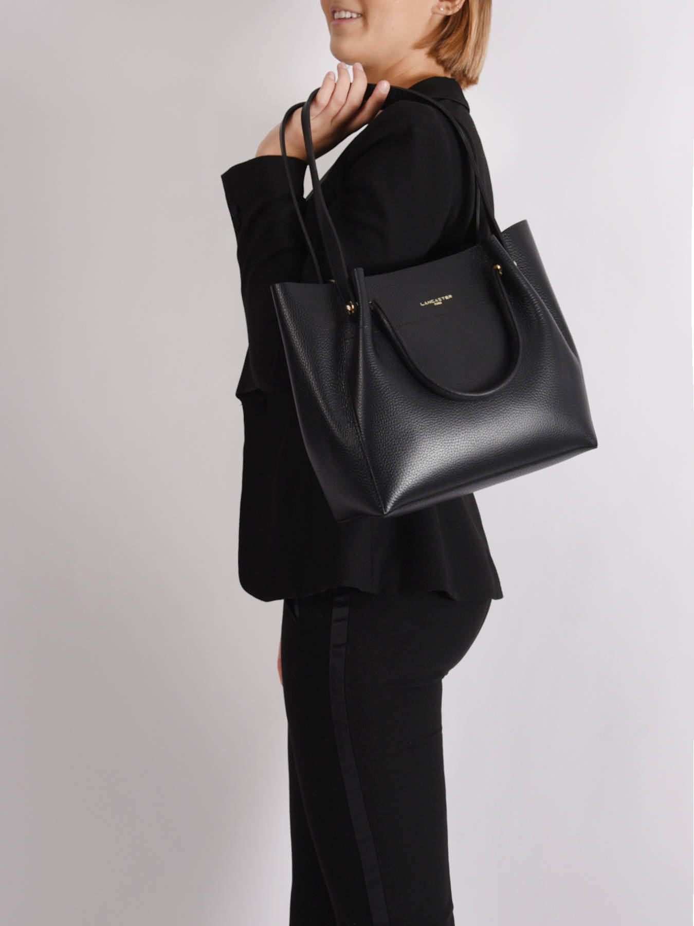 Sac shopping Foulonne double cuir LANCASTER