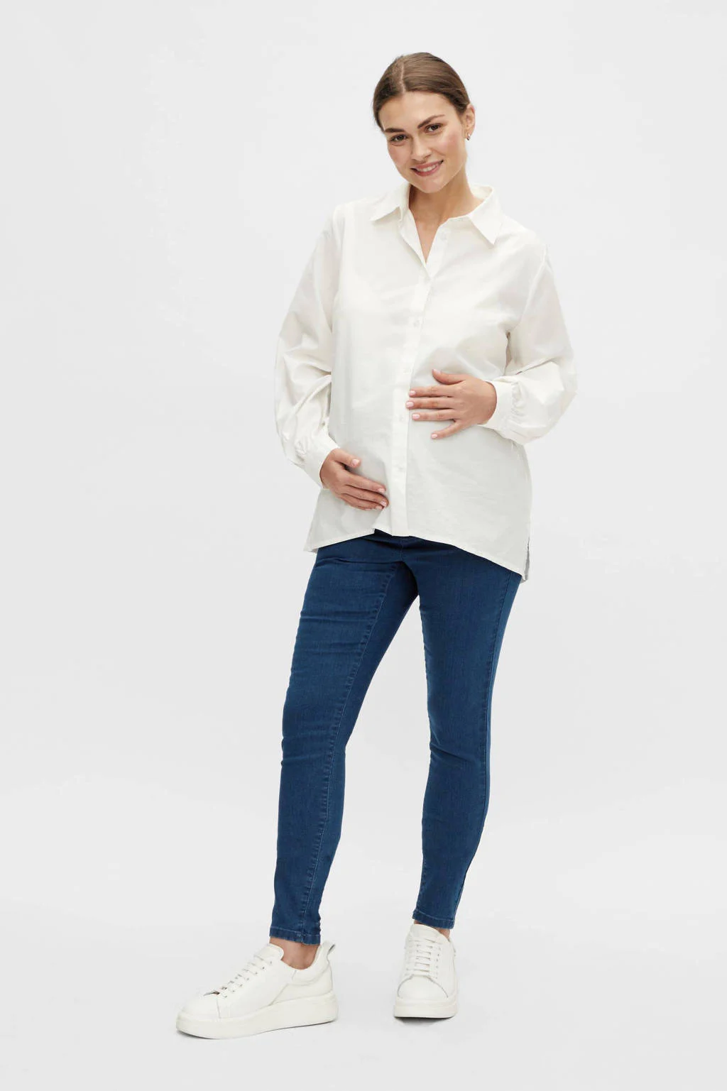 MAMALICIOUS skinny zwangerschapsjeans MLECHO medium blue denim