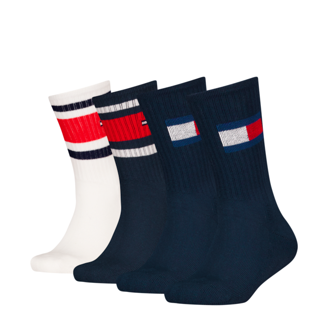 Tommy Hilfiger Socken »TH KIDS SOCK 4P FLAG & SPORT STRIPE ECOM« 4 Paar,  mit verstärkten Fersenbereichen