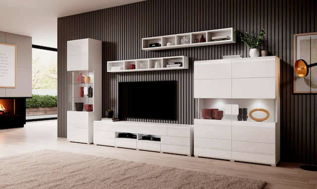 INOSIGN Wohnwand »Toledo,Breite 391cm stilvolle Mediawand ohne Beleuchtung« 5 Stk. tlg.
