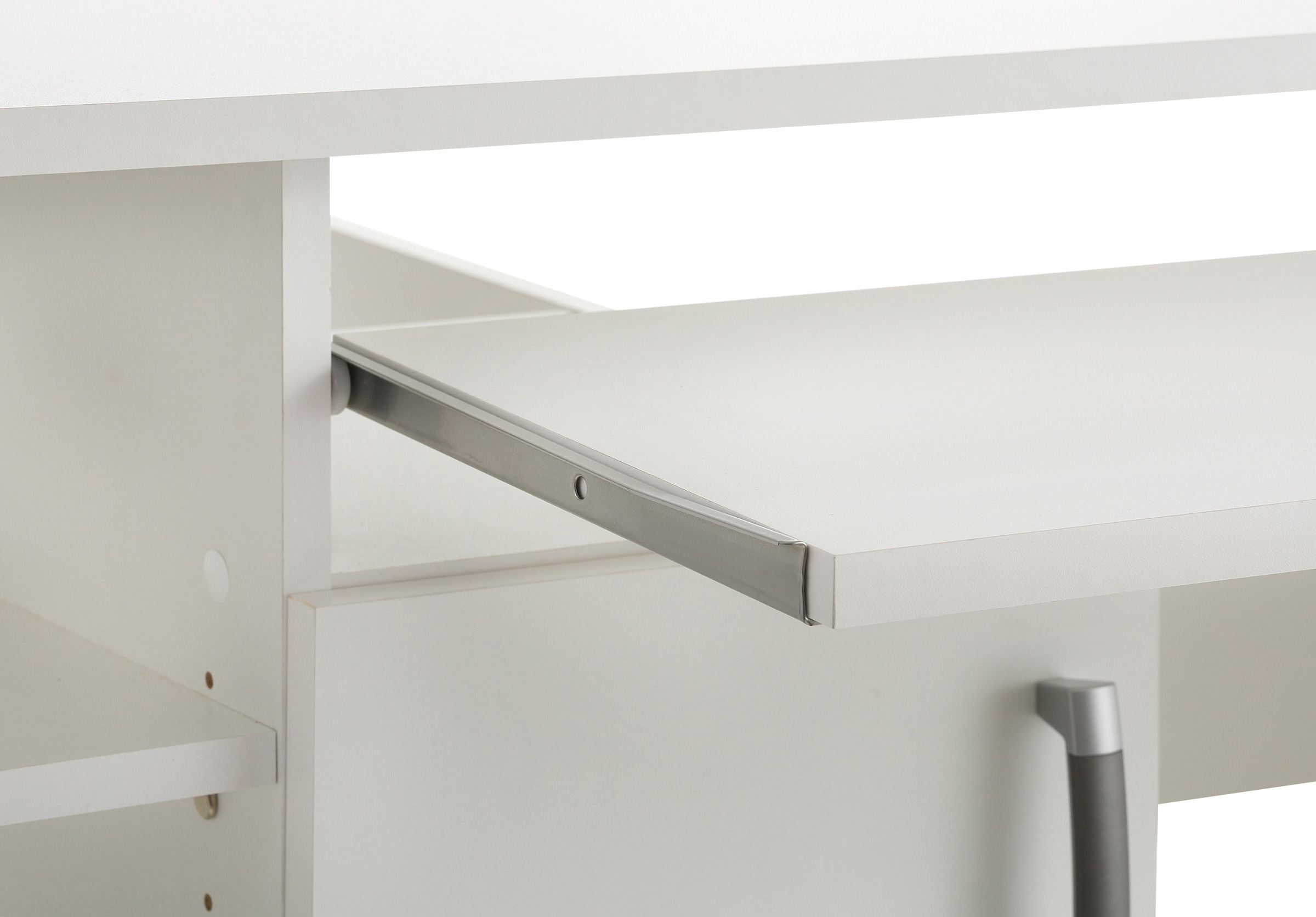 VOGL Möbelfabrik Schreibtisch »Tim mit seitlich offenen Fächern & Tastaturauszug,« Druckerablage, 1 Schublade, Breite 138 cm, Made in Germany